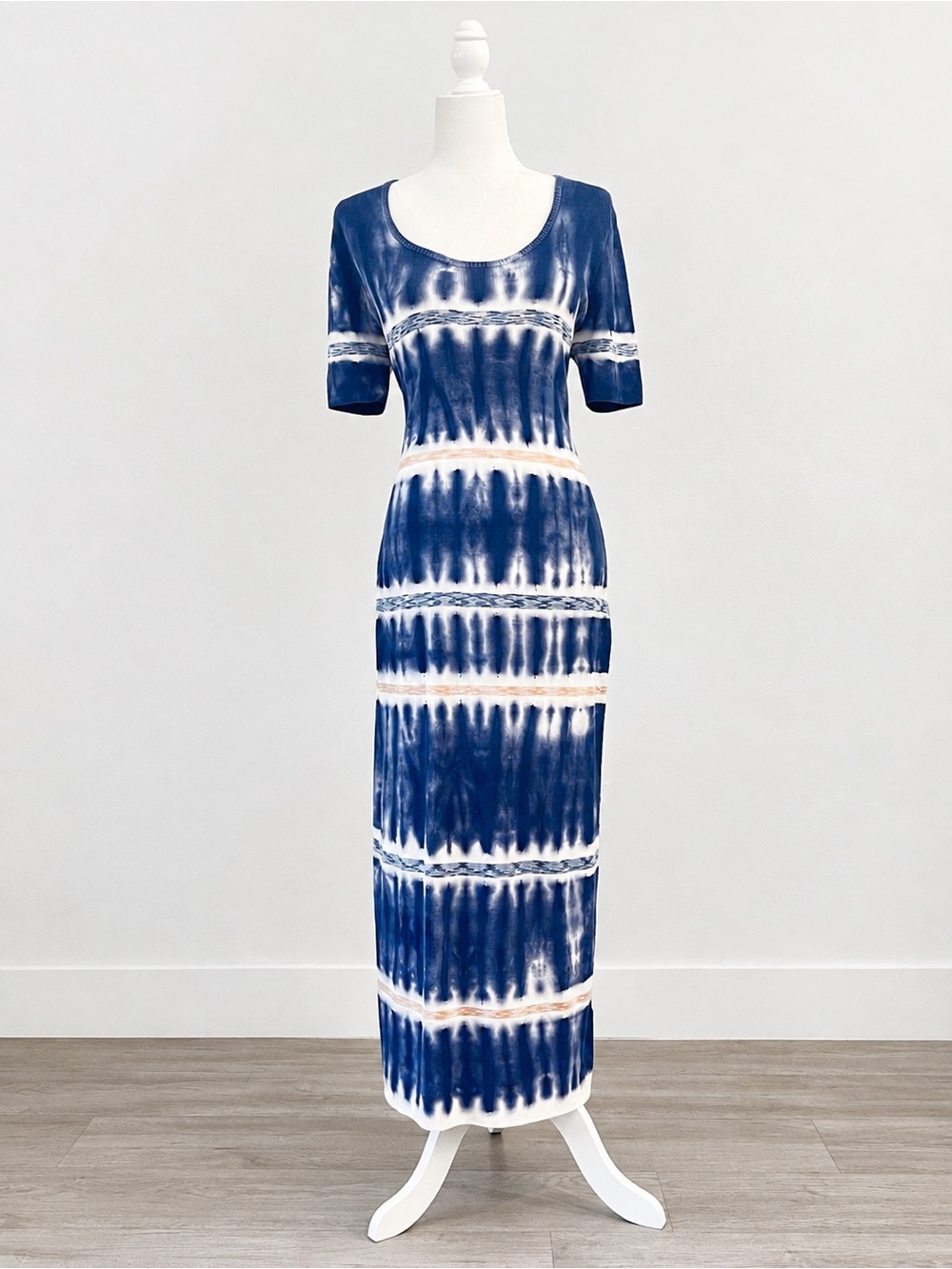 Anthropologie Kato Blue Tie Dye Knit Women Maxi Dress Size L